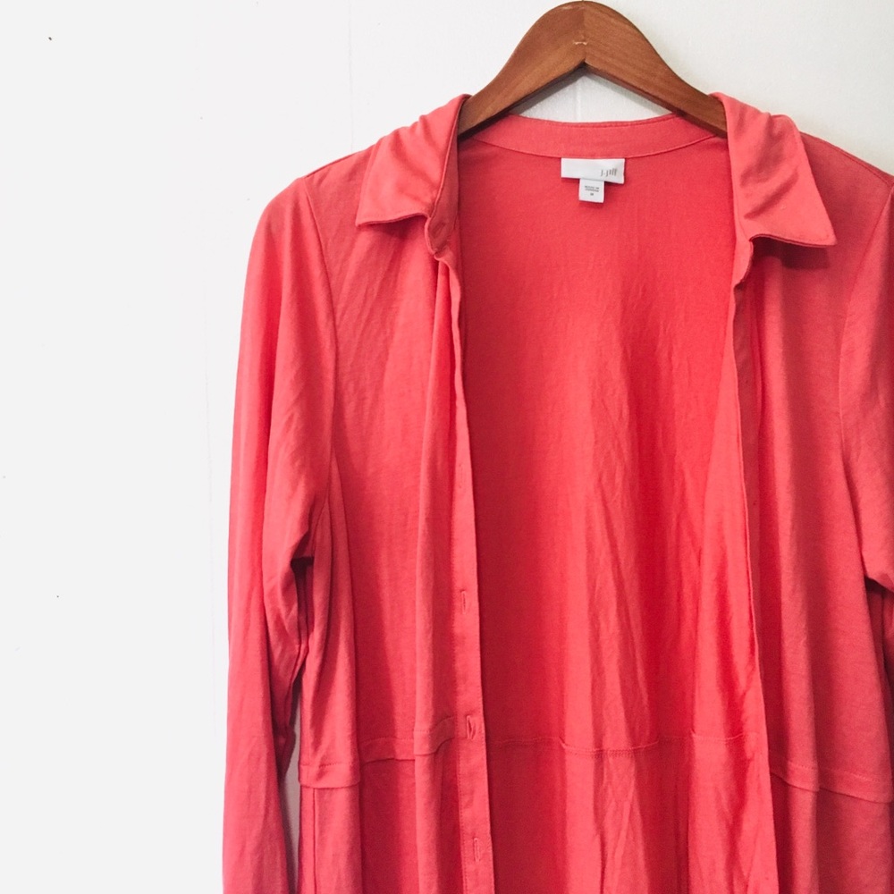 • melon long flowy j.jill soft cardigan •